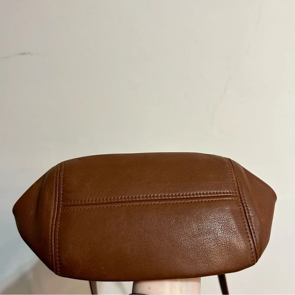 Vintage Coach 4156 Toffee Brown Leather Soho Belted Bucket Buckle Pouch Bag